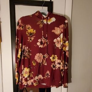 Maroon Floral Hoddie